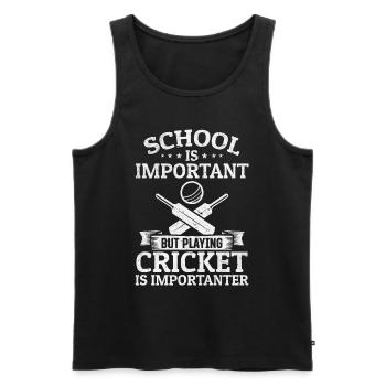School is important but playing Cricket is importa - Men's Premium Organic Tank Top - black - Front - Michal (187cm)