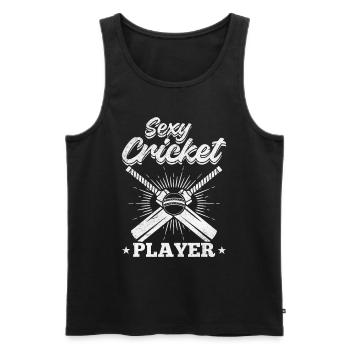 Sexy cricket Player - Männer Premium Bio Tank Top - Schwarz - Vorne - Michal (187cm)