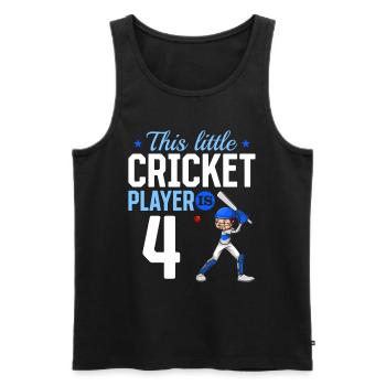 4th Birthday Cricket Player Baby Cricket Player - Männer Premium Bio Tank Top - Schwarz - Vorne - Michal (187cm)