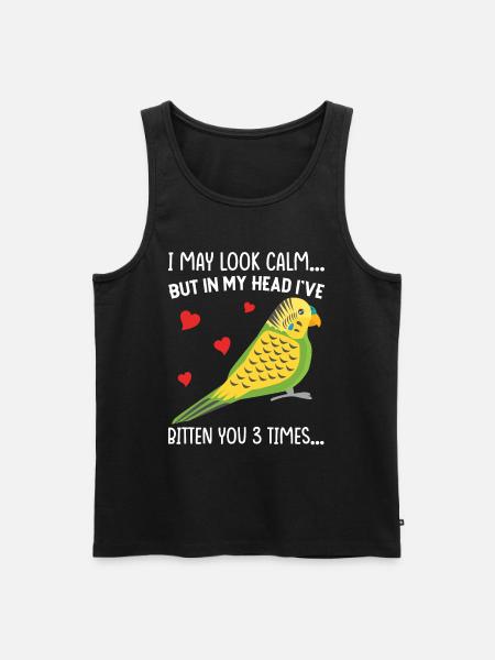 Budgerigar, Feathered Friend, Bird Watching - Men's Premium Organic Tank Top - black
