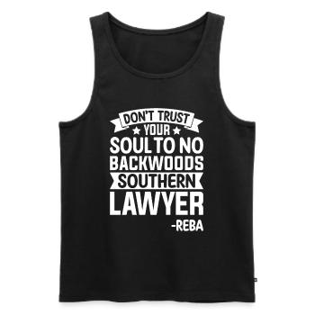 Do not trust a lawyer from the south - Men's Premium Organic Tank Top - black - Front - Michal (187cm)