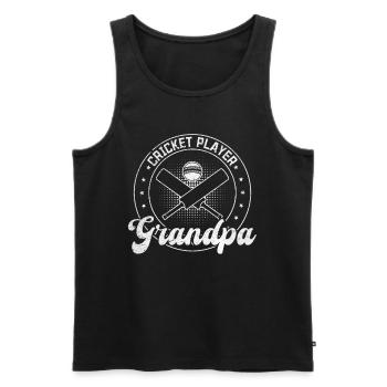 Cricket Player Grandpa Cricket - Männer Premium Bio Tank Top - Schwarz - Vorne - AI Model Male 178 light (178cm)