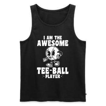 Joueur de tee-ball - Je suis le génial joueur de tee-ball - Débardeur bio Premium Homme - noir - Devant - Michal (187cm)