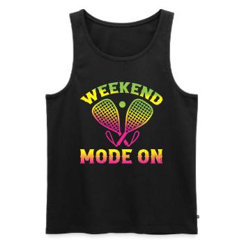 Racquetball Weekend Mode On - Playing Racquetball - Männer Premium Bio Tank Top - Schwarz - Vorne - Michal (187cm)