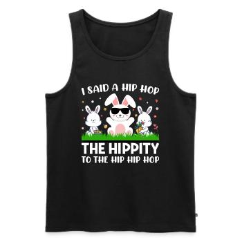 Happy Easter with the Easter Bunny - Men's Premium Organic Tank Top - black - Front - AI Model Male 178 light (178cm)