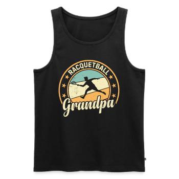 Racquetball Player Grandpa - Racquetball Grandpa - Männer Premium Bio Tank Top - Schwarz - Vorne - Michal (187cm)