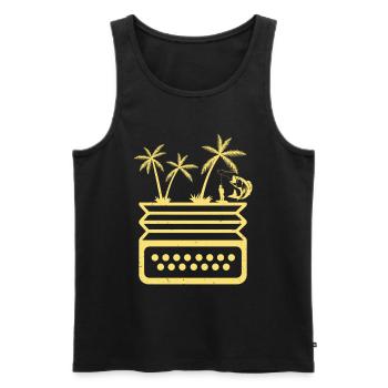 Accordéon Et Pêcheur Pêcheur Accordéon Musique Instr - Débardeur bio Premium Homme - noir - Devant - AI Model Male 178 light (178cm)