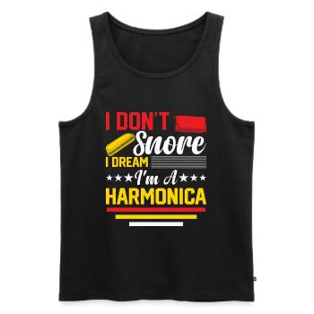 Funny Harmonica I Don't Snore I Dream I'm A Harmon - Men's Premium Organic Tank Top - black - Front - Michal (187cm)