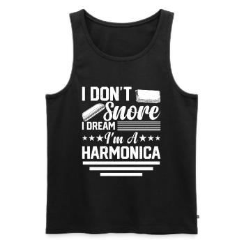 I Don't Snore I Dream I'm A Harmonica - Männer Premium Bio Tank Top - Schwarz - Vorne - Michal (187cm)