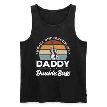 Double Bassist Never Underestimate Daddy With A Do - Männer Premium Bio Tank Top - Schwarz - Vorne - Michal (187cm)