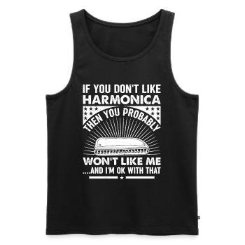 Harmonica Player Harmonica Lover Harmonica Musicia - Männer Premium Bio Tank Top - Schwarz - Vorne - AI Model Male 178 light (178cm)