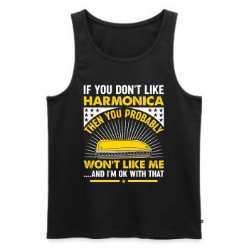 Harmonica Musiciain Harmonica Player Harmonica Lov - Männer Premium Bio Tank Top - Schwarz - Vorne - AI Model Male 178 light (178cm)
