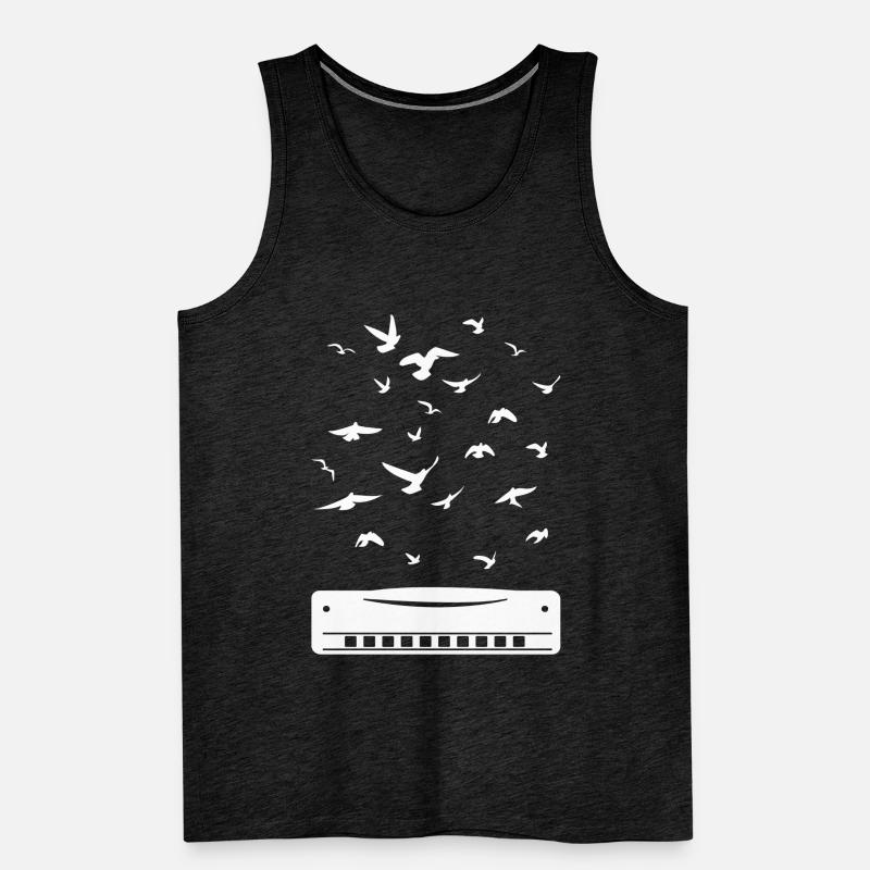 Playing Harmonica Player Harmonica Instrument Männer Premium Bio Tank Top