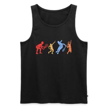 Silhouettes de joueurs de squash Squash - Débardeur bio Premium Homme - noir - Devant - AI Model Male 178 light (178cm)
