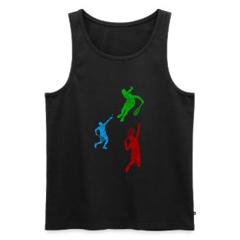 Squash player silhouettes Squash silhouettes Squas - Männer Premium Bio Tank Top - Schwarz - Vorne - Michal (187cm)