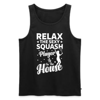 Détendez-vous Le joueur de squash sexy est là - Sexy Squash - Débardeur bio Premium Homme - noir - Devant - Michal (187cm)