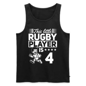 4th Birthday Rugby Player Kids Rugby Player - Männer Premium Bio Tank Top - Schwarz - Vorne - Michal (187cm)