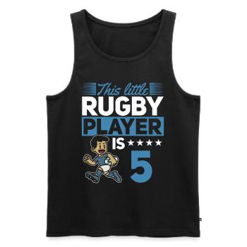 5ème anniversaire Enfants Joueur de Rugby - Débardeur bio Premium Homme - noir - Devant - Michal (187cm)