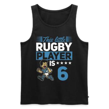 6ème anniversaire enfants Rugby Joueur - Débardeur bio Premium Homme - noir - Devant - Michal (187cm)