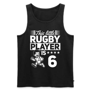 6ème anniversaire Joueur de rugby Enfants Joueur de rugby - Débardeur bio Premium Homme - noir - Devant - Michal (187cm)