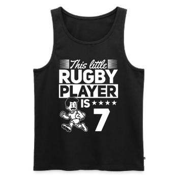 7th Birthday Rugby Player Kids Rugby Player - Männer Premium Bio Tank Top - Schwarz - Vorne - Michal (187cm)