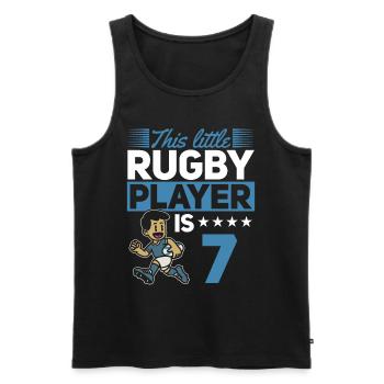 7th Birthday Kids Rugby Player - Männer Premium Bio Tank Top - Schwarz - Vorne - Michal (187cm)