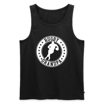 Rugby Player Grandpa Rugby Grandpa - Männer Premium Bio Tank Top - Schwarz - Vorne - Michal (187cm)