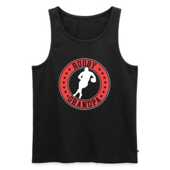 Rugby Grandpa Playing Rugby Grandpa - Männer Premium Bio Tank Top - Schwarz - Vorne - Michal (187cm)