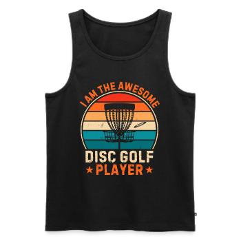 Disc Golfer Je suis le super joueur de disc golf - Débardeur bio Premium Homme - noir - Devant - Michal (187cm)