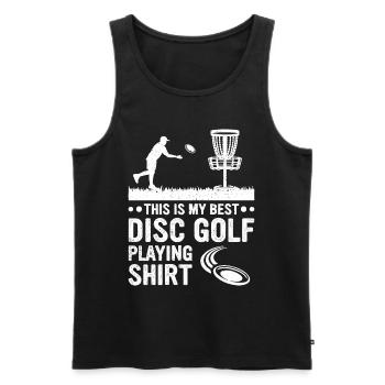 This is my best disc golf playing shirt Disc Golf - Men's Premium Organic Tank Top - black - Front - Michal (187cm)