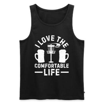 Disc Golf Disc Golfing - I love the comfortable li - Männer Premium Bio Tank Top - Schwarz - Vorne - Michal (187cm)
