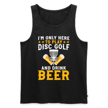 Je ne suis là que pour jouer au disc golf et boire de la bière - D - Débardeur bio Premium Homme - noir - Devant - Michal (187cm)