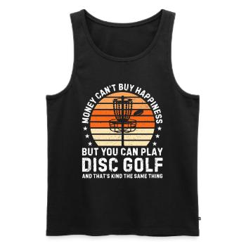 Disc golf drôle Joueur de disc golf drôle - Débardeur bio Premium Homme - noir - Devant - AI Model Male 178 light (178cm)