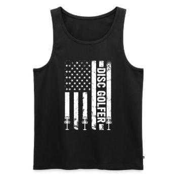Disc Golfing Disc Golf Us Flag Disc Golfer - Männer Premium Bio Tank Top - Schwarz - Vorne - Michal (187cm)