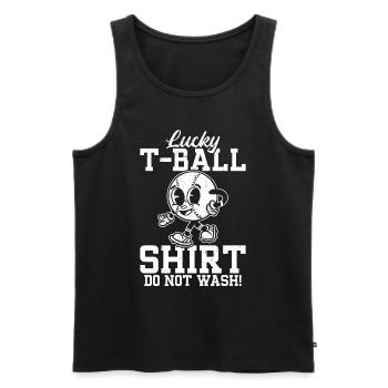 Lucky T-Ball Shirt. Do not wash! - Funny Tee-ball - Männer Premium Bio Tank Top - Schwarz - Vorne - Michal (187cm)