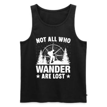 Wandern - nicht alle, die wandern, sind verloren! - Männer Premium Bio Tank Top - Schwarz - Vorne - Michal (187cm)