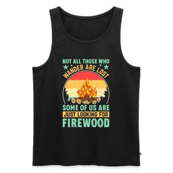 Wandern - nicht alle, die wandern, sind verloren! - Männer Premium Bio Tank Top - Schwarz - Vorne - Michal (187cm)