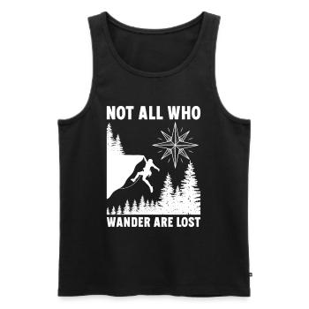 Wandern - nicht alle, die wandern, sind verloren! - Männer Premium Bio Tank Top - Schwarz - Vorne - Michal (187cm)