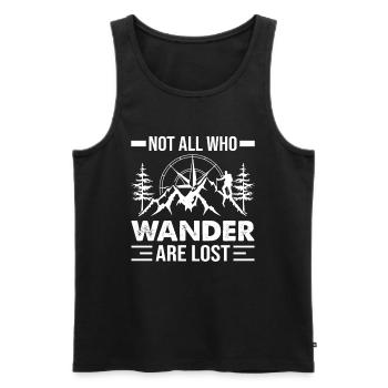 Wandern - nicht alle, die wandern, sind verloren! - Männer Premium Bio Tank Top - Schwarz - Vorne - Michal (187cm)