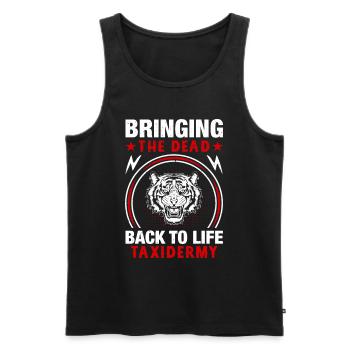 Taxidermie Jagdtrophäe - totes zum Leben erwecken - Männer Premium Bio Tank Top - Schwarz - Vorne - Michal (187cm)