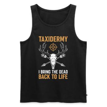 Taxidermie Jagdtrophäe - totes zum Leben erwecken - Männer Premium Bio Tank Top - Schwarz - Vorne - Michal (187cm)