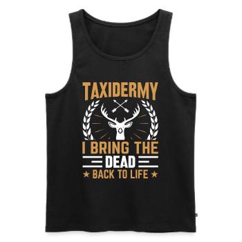 Taxidermie Jagdtrophäe - totes zum Leben erwecken - Männer Premium Bio Tank Top - Schwarz - Vorne - Michal (187cm)