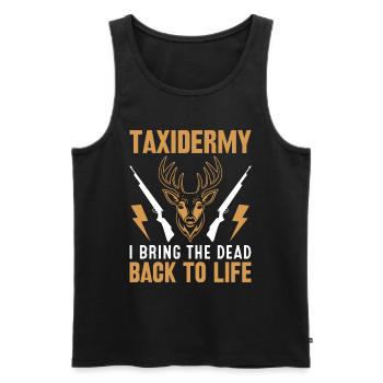 Taxidermie : Je ramène le défunt Beck à la vie - Débardeur bio Premium Homme - noir - Devant - AI Model Male 178 light (178cm)
