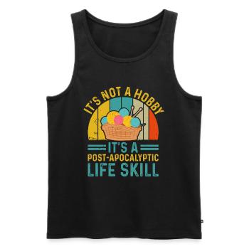 Stricken ist eine Lebenseinstellung - Männer Premium Bio Tank Top - Schwarz - Vorne - Michal (187cm)
