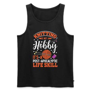Stricken ist eine Lebenseinstellung - Männer Premium Bio Tank Top - Schwarz - Vorne - Michal (187cm)