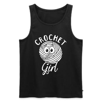 Crocheting Girls Crocheter Crochet Girl - Männer Premium Bio Tank Top - Schwarz - Vorne - AI Model Male 178 light (178cm)