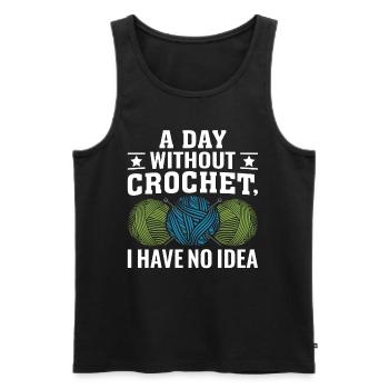 Une journée sans crochet que je n’ai pas idée - Crochet Quo - Débardeur bio Premium Homme - noir - Devant - AI Model Male 178 light (178cm)
