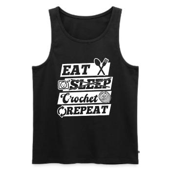 Eat Sleep Crochet Repeat - Crochet Lover Crocheter - Männer Premium Bio Tank Top - Schwarz - Vorne - AI Model Male 178 light (178cm)