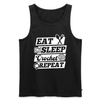 Eat Sleep Crochet Repeat - Crochet Lover - Männer Premium Bio Tank Top - Schwarz - Vorne - AI Model Male 178 light (178cm)
