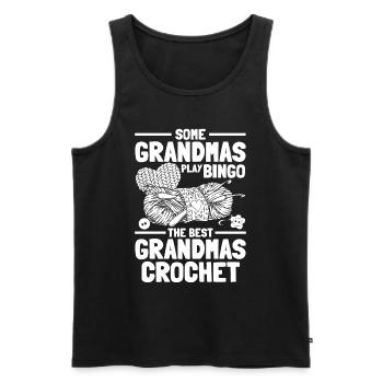 Some grandmas play bingo the best grandmas crochet - Männer Premium Bio Tank Top - Schwarz - Vorne - Michal (187cm)